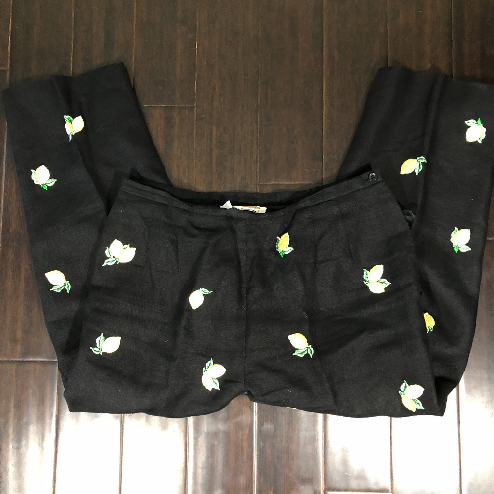 Talbots Black Lemon Pants Size 14P
